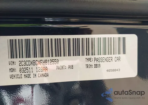 2015 Dodge Charger Se z USA, uszkodzony, nr VIN 2C3CDXBGXFH812550